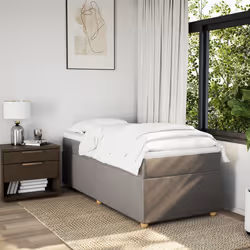 vidaXL Giroletto a Molle con Materasso Tortora 90x200 cm inTessuto - Vista aggiuntiva 3