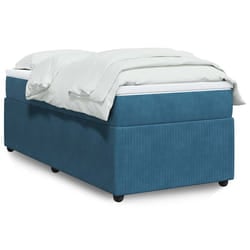 vidaXL Giroletto a Molle con Materasso Blu Scuro 80x200 cm in Velluto