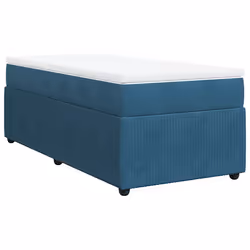 vidaXL Giroletto a Molle con Materasso Blu Scuro 80x200 cm in Velluto - Vista aggiuntiva 2
