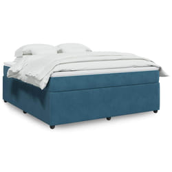 vidaXL Giroletto a Molle con Materasso Blu Scuro 180x200 cm in Velluto