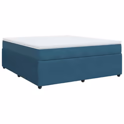 vidaXL Giroletto a Molle con Materasso Blu Scuro 180x200 cm in Velluto - Vista aggiuntiva 2