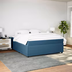 vidaXL Giroletto a Molle con Materasso Blu Scuro 180x200 cm in Velluto - Vista aggiuntiva 3