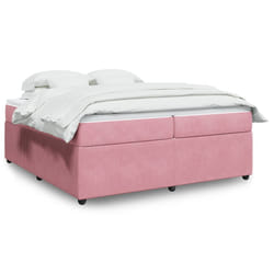 vidaXL Giroletto a Molle con Materasso Rosa 200x200 cm in Velluto