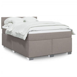 vidaXL Giroletto a Molle con Materasso Tortora 140x190 cm in Tessuto