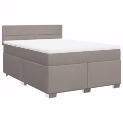 vidaXL Giroletto a Molle con Materasso Tortora 140x190 cm in Tessuto - Vista aggiuntiva 2