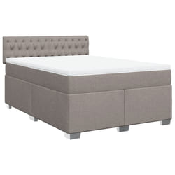 vidaXL Giroletto a Molle con Materasso Tortora 140x190 cm in Tessuto