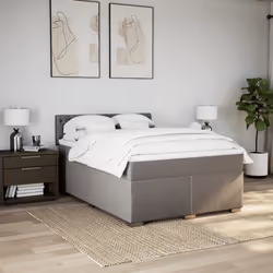 vidaXL Giroletto a Molle con Materasso Tortora 140x190 cm in Tessuto - Vista aggiuntiva 3