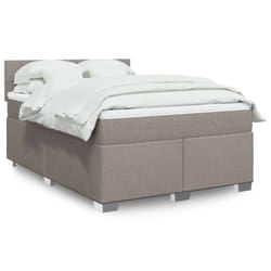 vidaXL Giroletto a Molle con Materasso Tortora 160x200 cm in Tessuto