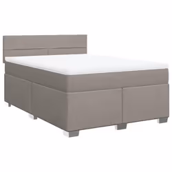 vidaXL Giroletto a Molle con Materasso Tortora 160x200 cm in Tessuto - Vista aggiuntiva 2