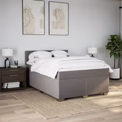 vidaXL Giroletto a Molle con Materasso Tortora 160x200 cm in Tessuto - Vista aggiuntiva 3