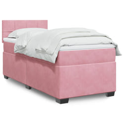 vidaXL Giroletto a Molle con Materasso Rosa 80x200 cm in Velluto