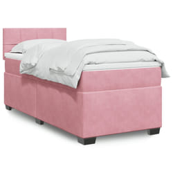 vidaXL Giroletto a Molle con Materasso Rosa 90x190 cm in Velluto