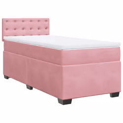 vidaXL Giroletto a Molle con Materasso Rosa 100x200 cm in Velluto - Vista aggiuntiva 2