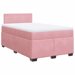 vidaXL Giroletto a Molle con Materasso Rosa 120x200 cm in Velluto - Vista aggiuntiva 2