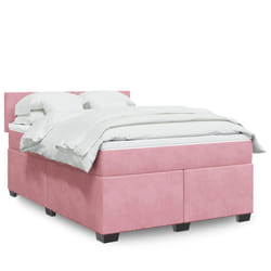 vidaXL Giroletto a Molle con Materasso Rosa Scuro 140x200cm in Velluto