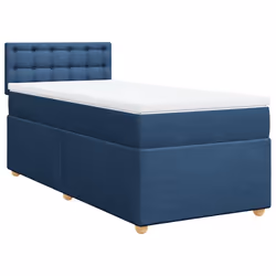 vidaXL Giroletto a Molle con Materasso Blu 90x190 cm in Tessuto - Vista aggiuntiva 2