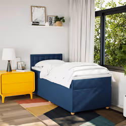 vidaXL Giroletto a Molle con Materasso Blu 90x190 cm in Tessuto - Vista aggiuntiva 3