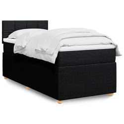vidaXL Giroletto a Molle con Materasso Nero 90x190 cm in Tessuto