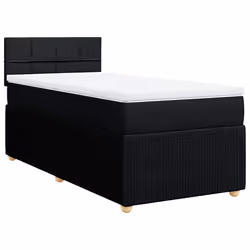 vidaXL Giroletto a Molle con Materasso Nero 90x190 cm in Tessuto - Vista aggiuntiva 2