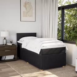 vidaXL Giroletto a Molle con Materasso Nero 90x190 cm in Tessuto - Vista aggiuntiva 3