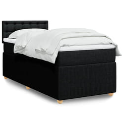 vidaXL Giroletto a Molle con Materasso Nero 90x190 cm in Tessuto