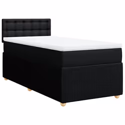 vidaXL Giroletto a Molle con Materasso Nero 90x190 cm in Tessuto - Vista aggiuntiva 2