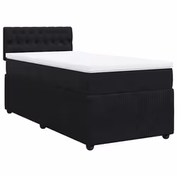 vidaXL Giroletto a Molle con Materasso Nero 90x190 cm in Velluto - Vista aggiuntiva 2