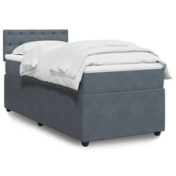 vidaXL Giroletto a Molle con Materasso Grigio Scuro 100x200 cm Velluto