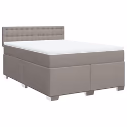 vidaXL Giroletto a Molle con Materasso Tortora 140x190 cm in Tessuto - Vista aggiuntiva 3