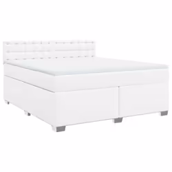 vidaXL Giroletto a Molle con Materasso Bianco 180x200 cm in Similpelle - Vista aggiuntiva 3