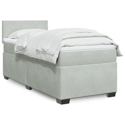 vidaXL Giroletto a Molle con Materasso Grigio Chiaro 90x190 cm Velluto