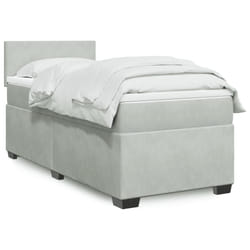 vidaXL Giroletto a Molle con Materasso Grigio Chiaro 100x200cm Velluto