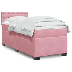 vidaXL Giroletto a Molle con Materasso Rosa 100x200 cm in Velluto