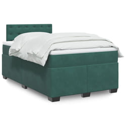 vidaXL Giroletto a Molle con Materasso Verde Scuro 120x200 cm Velluto
