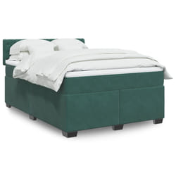 vidaXL Giroletto a Molle con Materasso Verde Scuro 140x190 cm Velluto