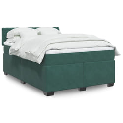 vidaXL Giroletto a Molle con Materasso Verde Scuro 140x200 cm Velluto