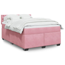 vidaXL Giroletto a Molle con Materasso Rosa 140x200 cm in Velluto
