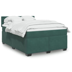 vidaXL Giroletto a Molle con Materasso Verde Scuro 160x200 cm Velluto