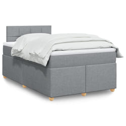 vidaXL Giroletto a Molle con Materasso Grigio Chiaro 120x200cm Tessuto
