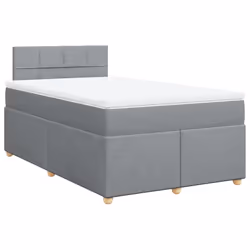 vidaXL Giroletto a Molle con Materasso Grigio Chiaro 120x200cm Tessuto - Vista aggiuntiva 3