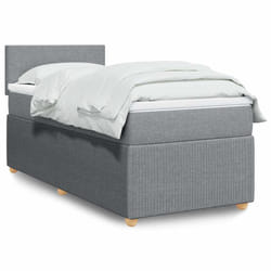 vidaXL Giroletto a Molle con Materasso Grigio Chiaro 90x190 cm Tessuto