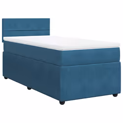 vidaXL Giroletto a Molle con Materasso Blu 80x200 cm in Velluto - Vista aggiuntiva 3