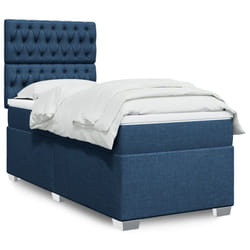 vidaXL Giroletto a Molle con Materasso Blu 80x200 cm inTessuto