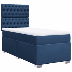 vidaXL Giroletto a Molle con Materasso Blu 80x200 cm inTessuto - Vista aggiuntiva 2