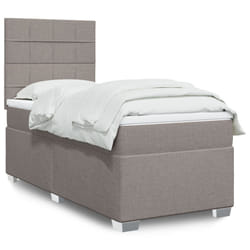 vidaXL Giroletto a Molle con Materasso Tortora 90x190 cm in Tessuto