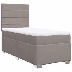 vidaXL Giroletto a Molle con Materasso Tortora 90x190 cm in Tessuto - Vista aggiuntiva 2
