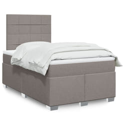 vidaXL Giroletto a Molle con Materasso Tortora 120x200 cm in Tessuto