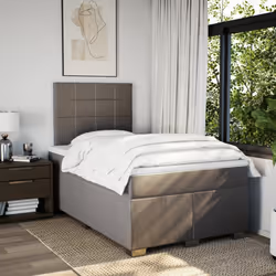 vidaXL Giroletto a Molle con Materasso Tortora 120x200 cm in Tessuto - Vista aggiuntiva 3
