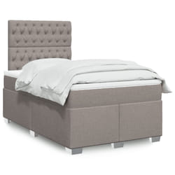 vidaXL Giroletto a Molle con Materasso Tortora 120x200 cm in Tessuto