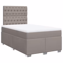 vidaXL Giroletto a Molle con Materasso Tortora 120x200 cm in Tessuto - Vista aggiuntiva 2
